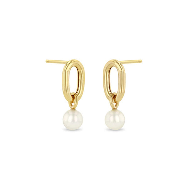 Single XXL Link Pearl Drop Earrings - 1